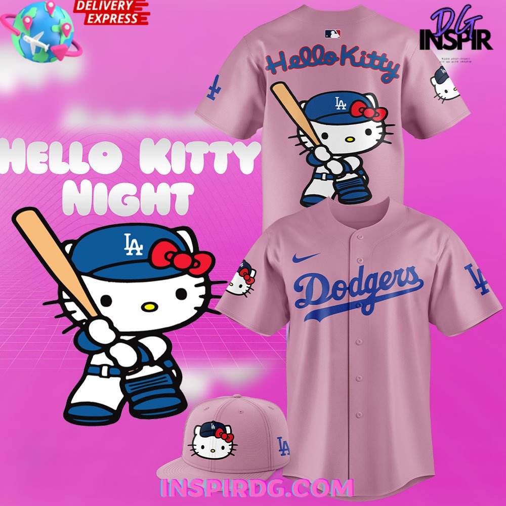 New Los Angeles Dodgers x Hello Kitty Night Baseball Custom Jersey Fan Gift