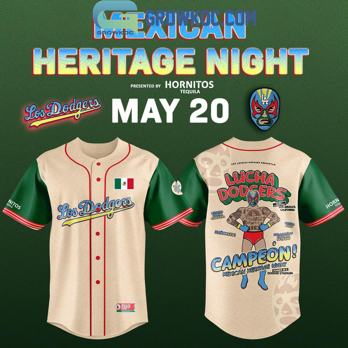 New Los Angeles Dodgers x Mexican Heritage Night Baseball Custom Jersey Fan Gift