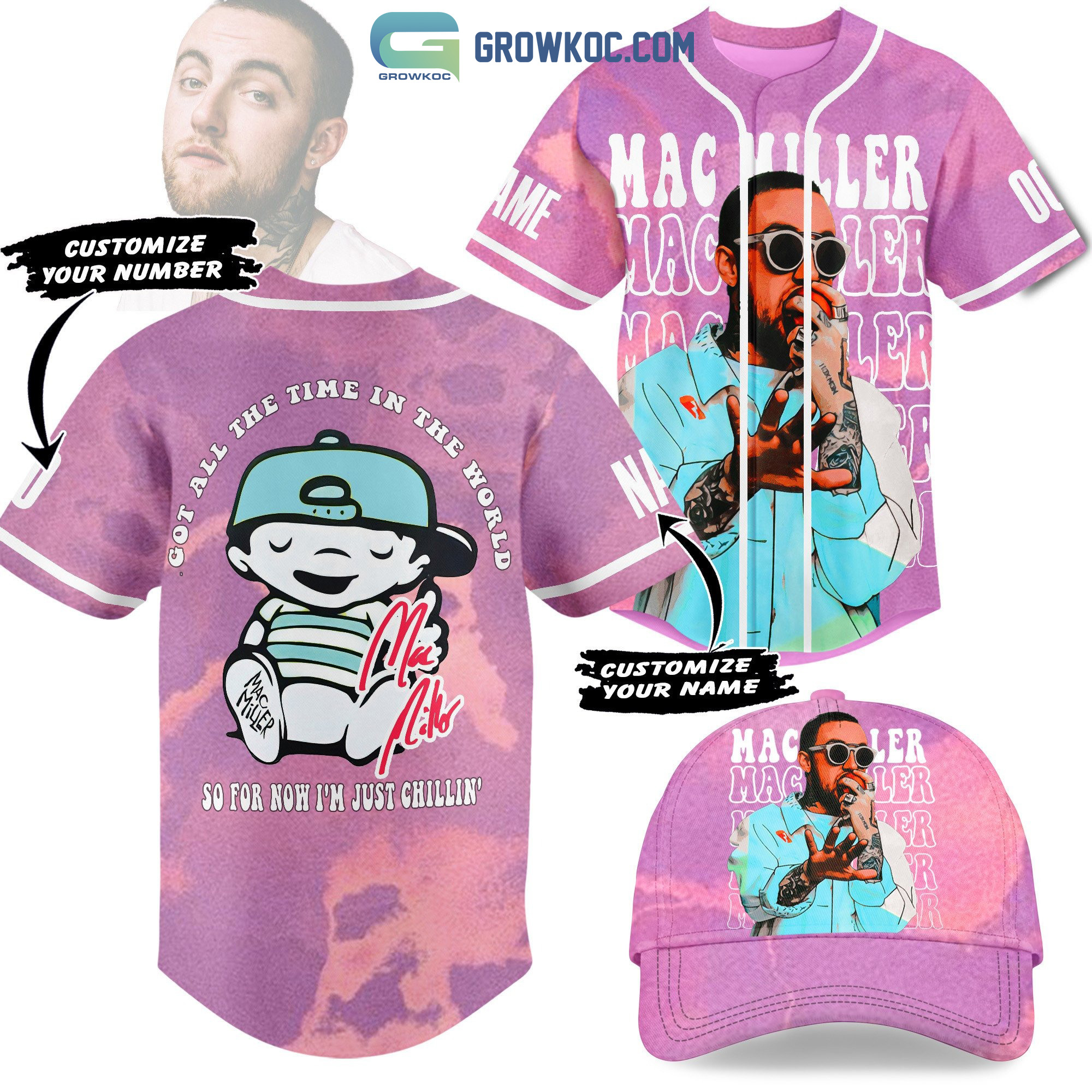 New Mac Miller Got All The Time In The World Personalized Baseball Custom Jersey Fan Gift