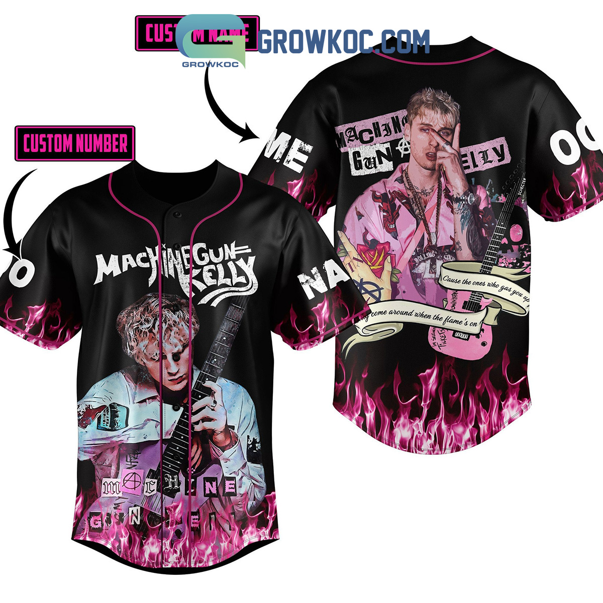 New Machine Gun Kelly Cause The Ones Who Gas You Up Personalized Baseball Custom Jersey Fan Gift