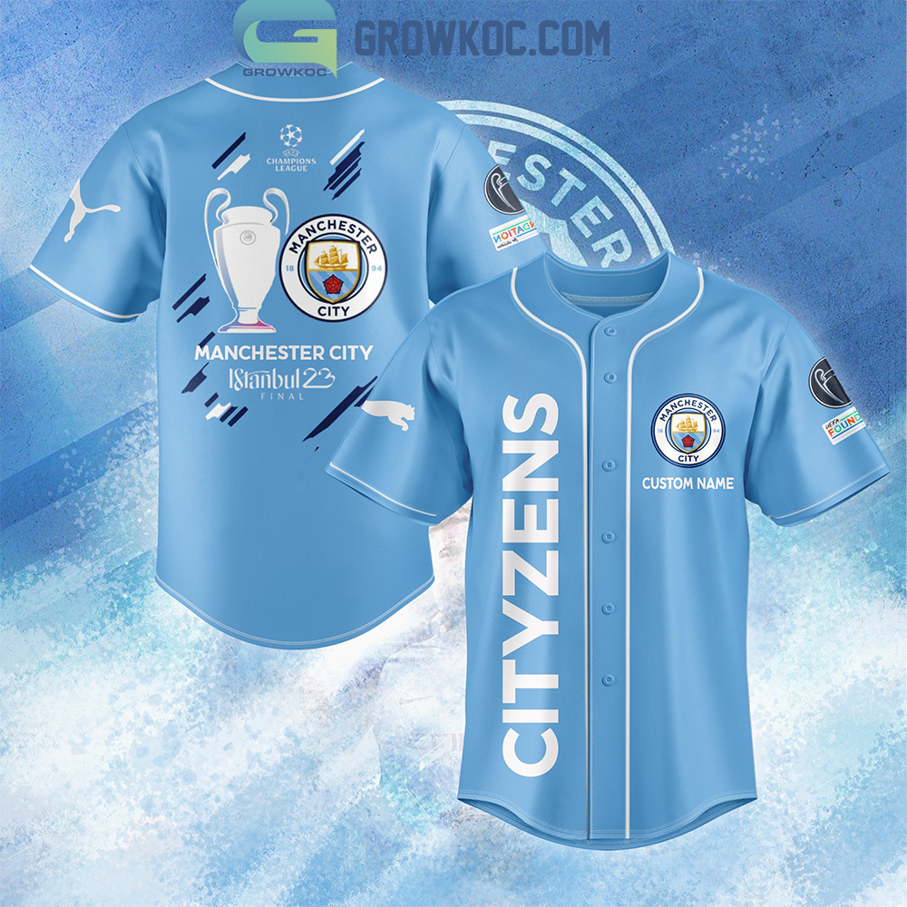 New Manchester City Istanbul 2023 Final Champions Personalized The Citizens Baseball Custom Jersey Fan Gift
