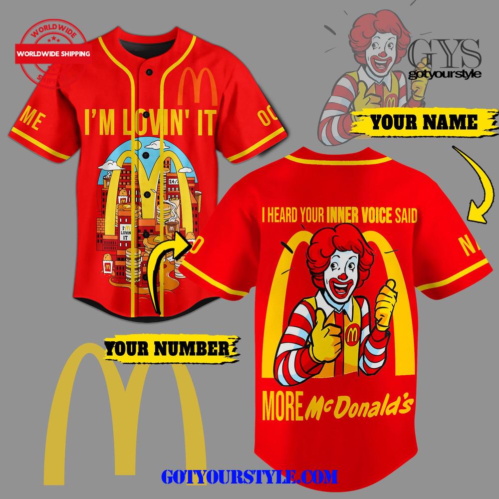 New McDonald More Burger Custom Baseball Custom Jersey Fan Gift