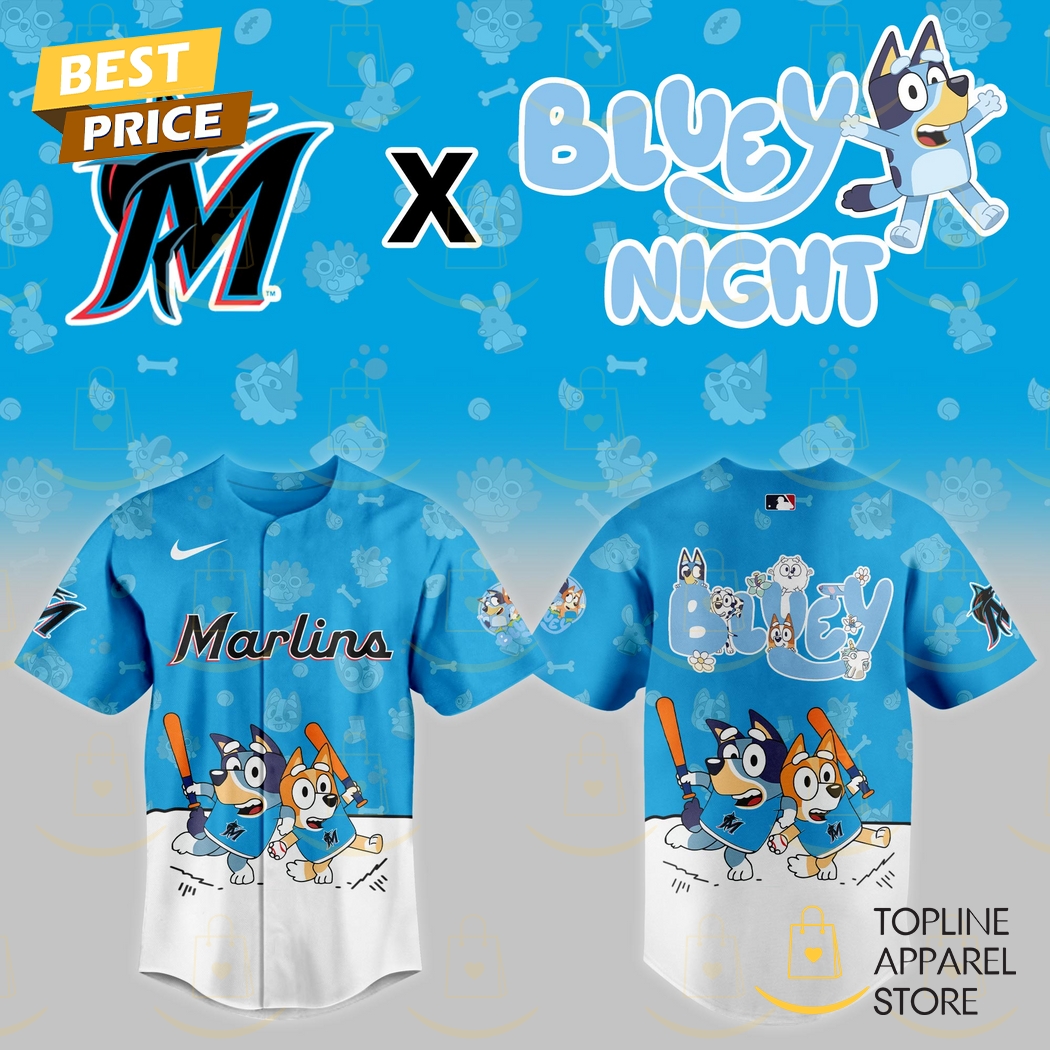 New Miami Marlins 2025 Bluey Night Baseball Custom Jersey Fan Gift