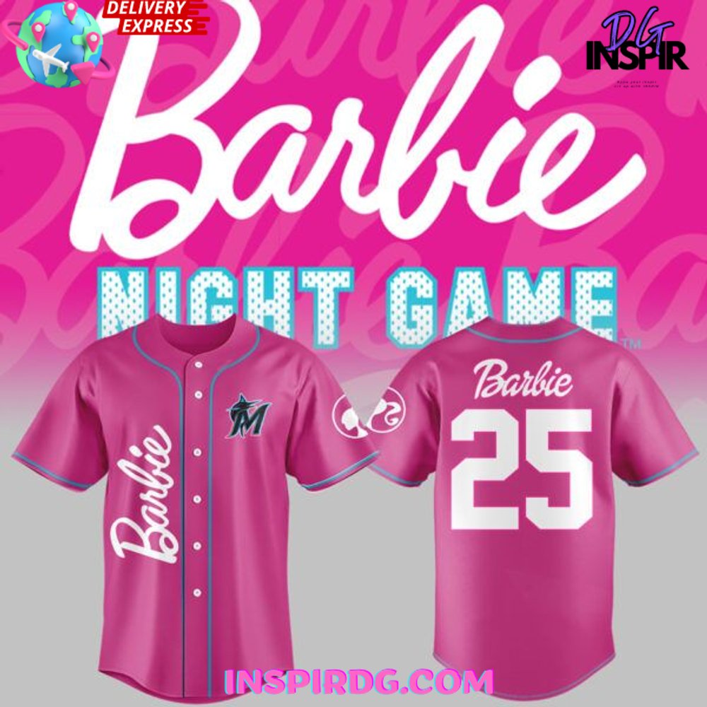 New Miami Marlins Barbie Night Game Special Baseball Custom Jersey Fan Gift