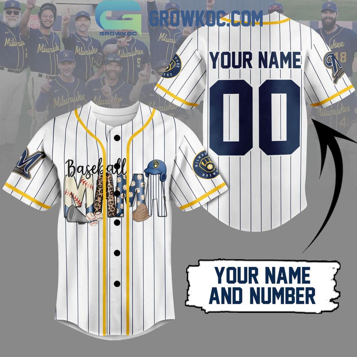 New Milwaukee Brewers Baseball Mama Personalized Baseball Custom Jersey Fan Gift
