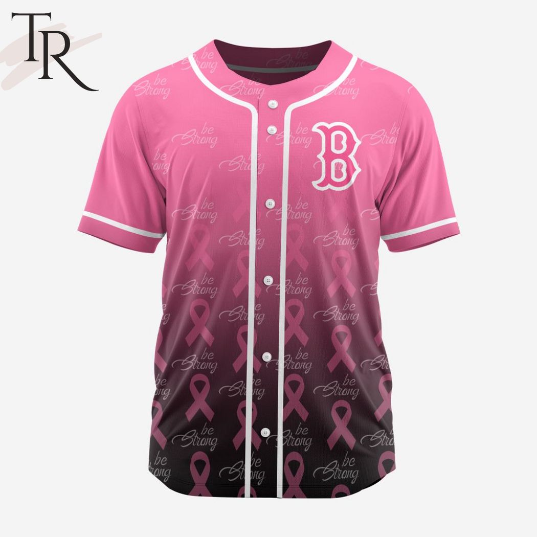 New MLB Boston Red Sox Special Pink Design Fight Breast Cancer Baseball Custom Jersey Fan Gift