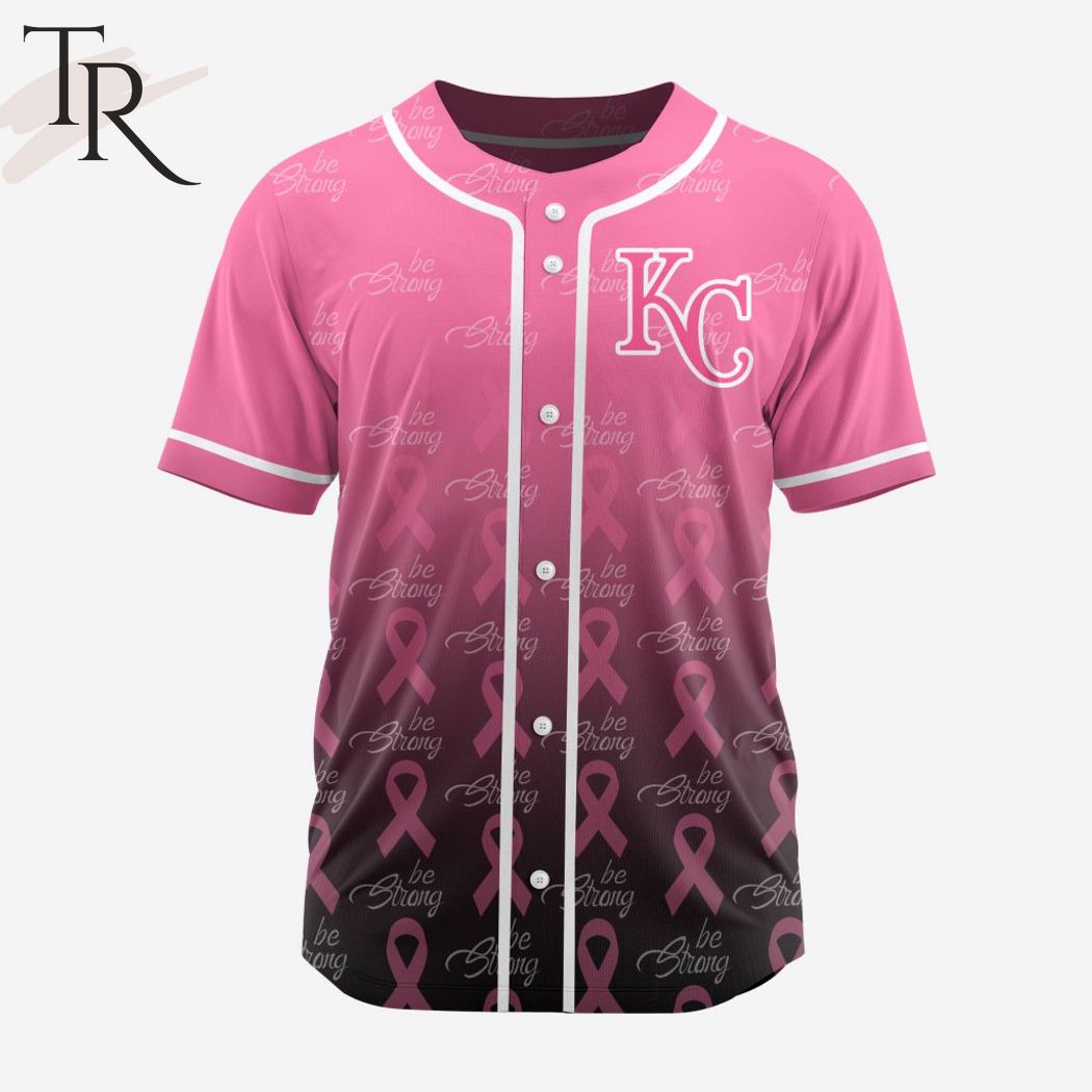 New MLB Kansas City Royals Special Pink Design Fight Breast Cancer Baseball Custom Jersey Fan Gift