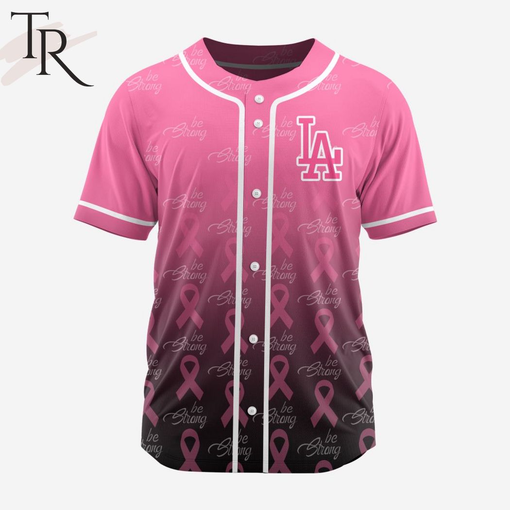 New MLB Los Angeles Dodgers Special Pink Design Fight Breast Cancer Baseball Custom Jersey Fan Gift