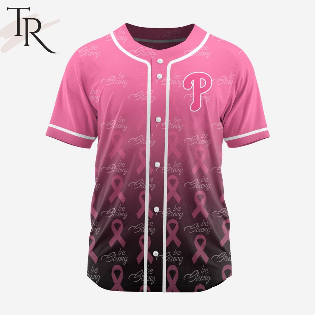 New MLB Philadelphia Phillies Special Pink Design Fight Breast Cancer Baseball Custom Jersey Fan Gift