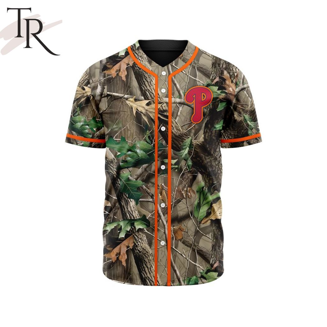 New MLB Philadelphia Phillies Special Realtree Camo Hunting Baseball Custom Jersey Fan Gift