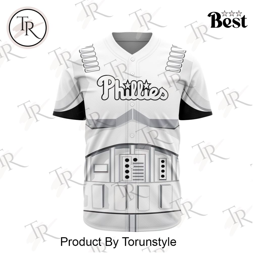 New MLB Philadelphia Phillies Special Star Wars Stormtroopers Design Baseball Custom Jersey Fan Gift