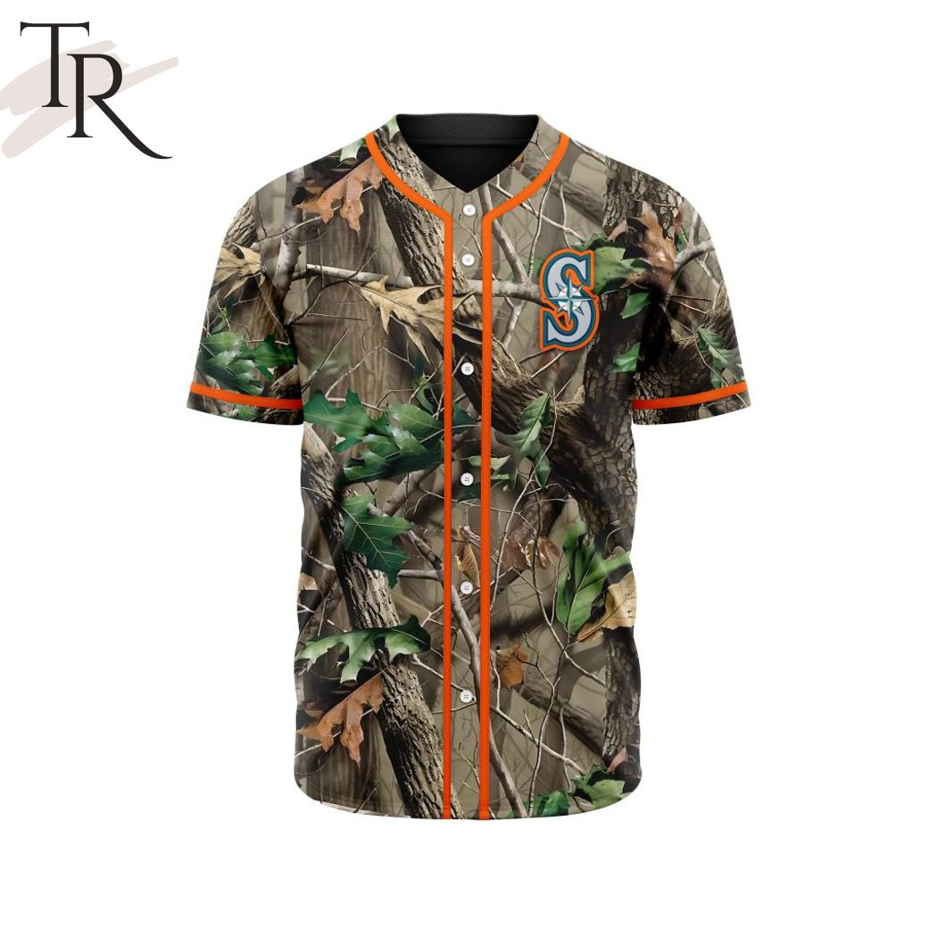 New MLB Seattle Mariners Special Realtree Camo Hunting Baseball Custom Jersey Fan Gift