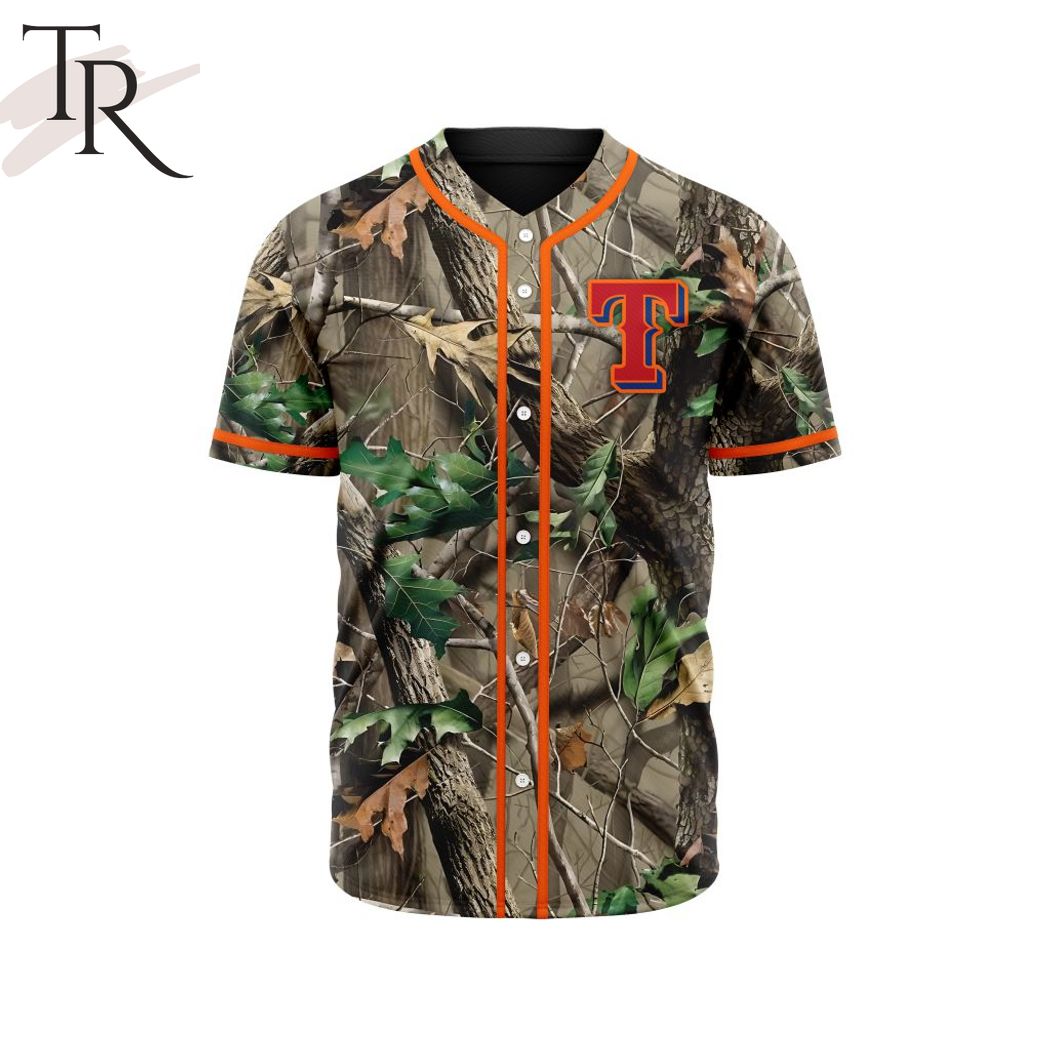 New MLB Texas Rangers Special Realtree Camo Hunting Baseball Custom Jersey Fan Gift