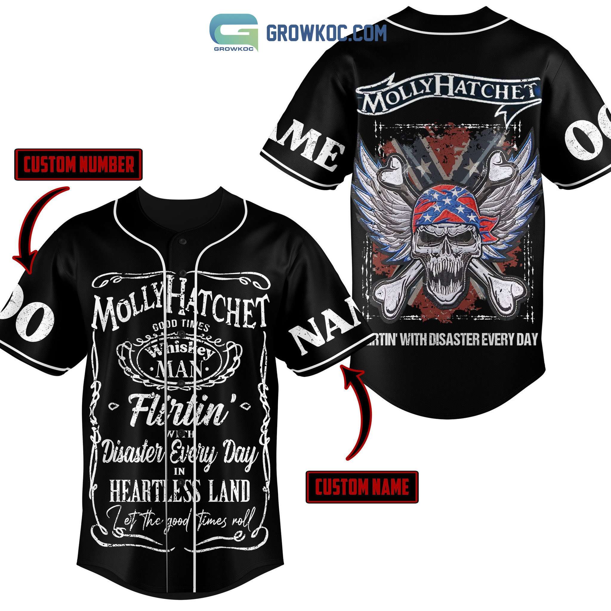 New Molly Hatchet Flirtin With Disaster Every Day Personalized Baseball Custom Jersey Fan Gift