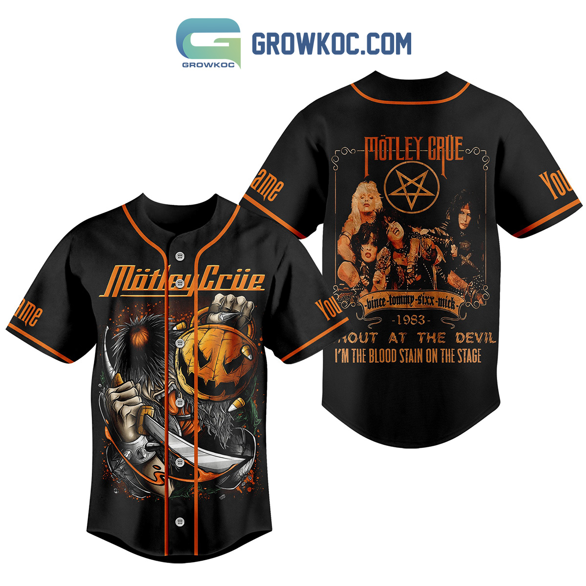 New Motley Crue 1983 Shout At The Devil I'm The Blood Stain On The Stage Personalized Baseball Custom Jersey Fan Gift