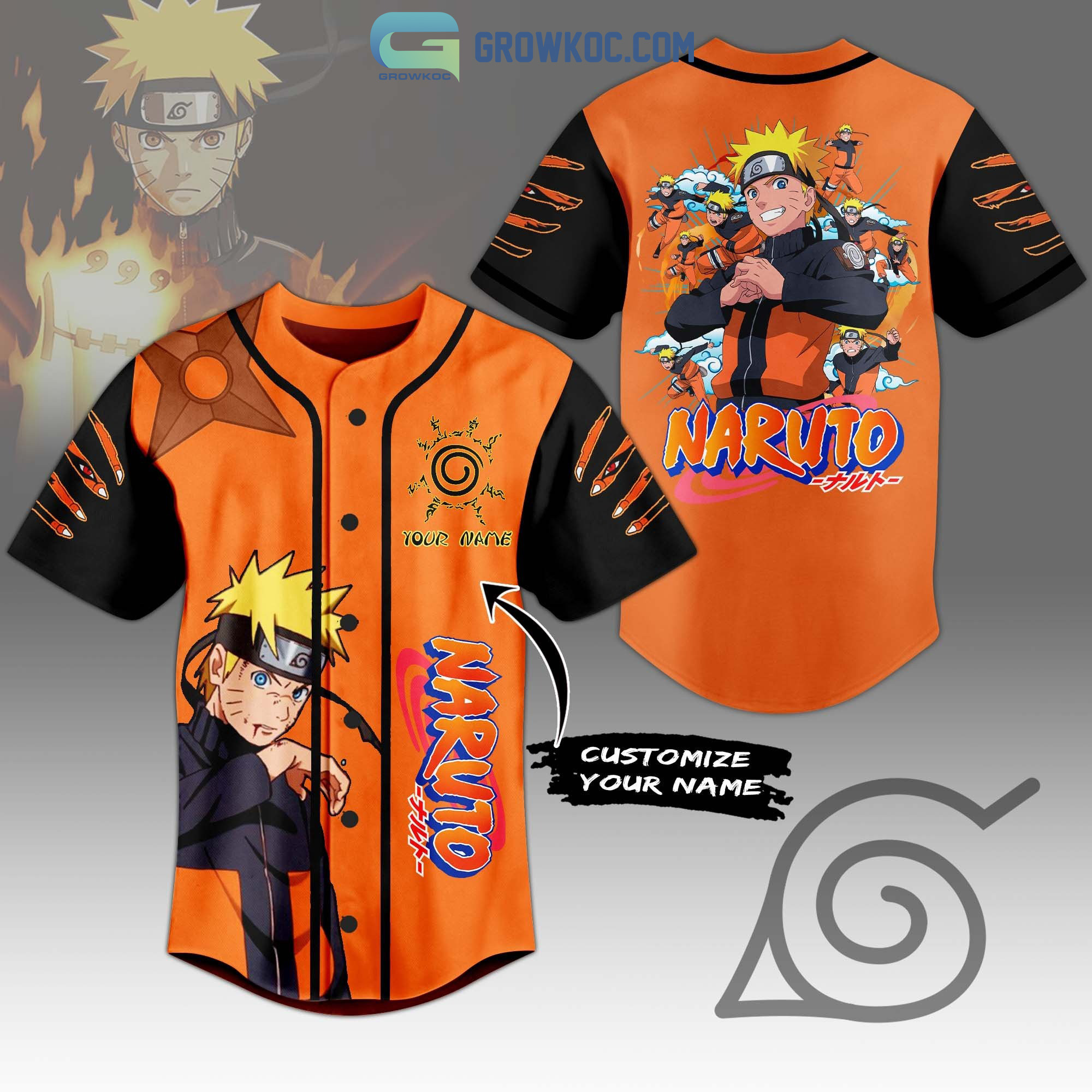 New Naruto Japanese Manga Series Personalized Baseball Custom Jersey Fan Gift
