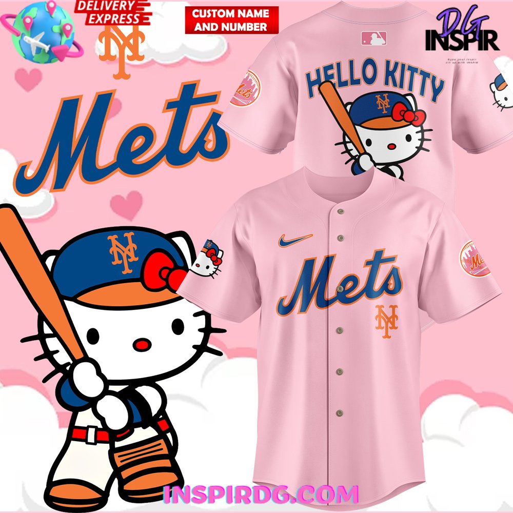 New New York Mets x Hello Kitty Baseball Custom Jersey Fan Gift