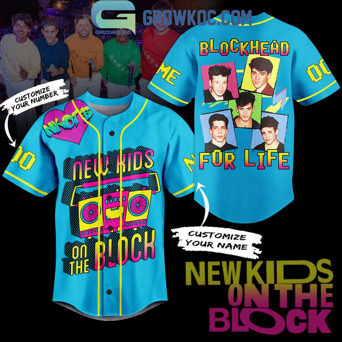 New NKOTB Blockhead For Life Personalized Baseball Custom Jersey Fan Gift