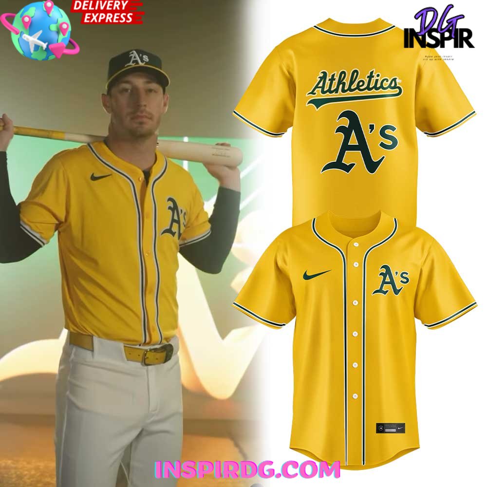 New Oakland Athletics Alternate Yellow Baseball Custom Jersey Fan Gift