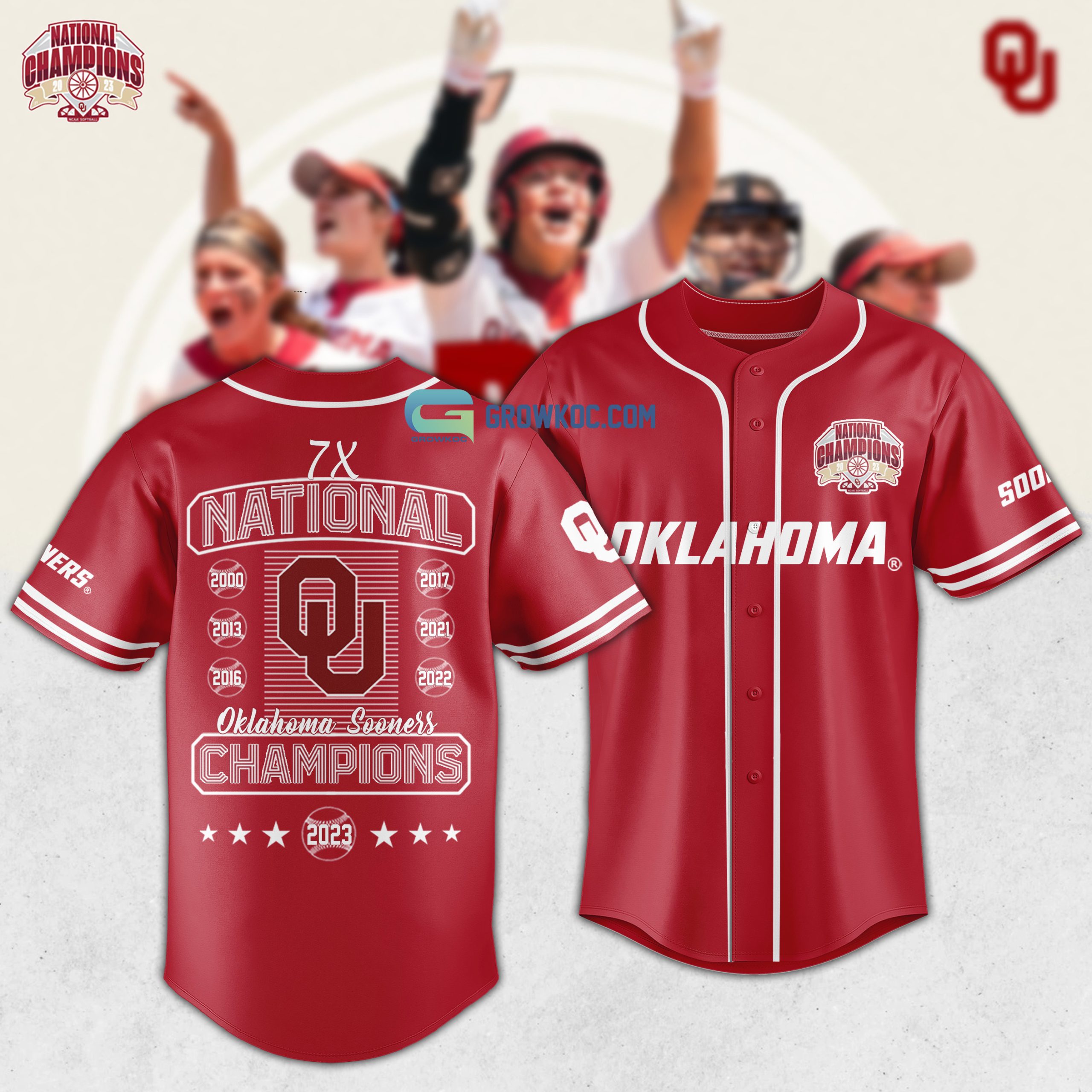 New Oklahoma Sooners Back To Back To Back National Champions Softball Baseball Custom Jersey Fan Gift
