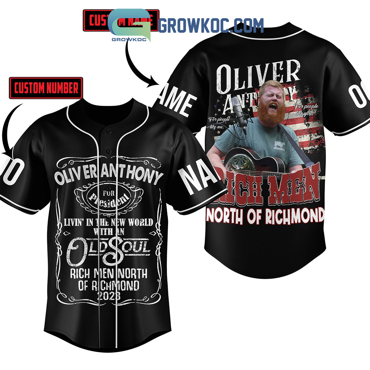 New Oliver Anthony Rich Men North Of Richmond 2023 Personalized Baseball Custom Jersey Fan Gift