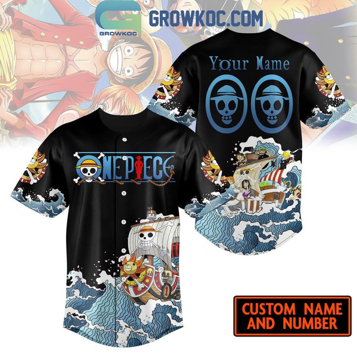 New One Piece Pirate King Straw Hat Pirates Personalized Baseball Custom Jersey Fan Gift