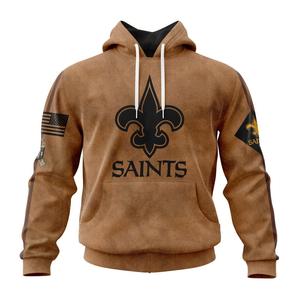 New Orleans Saints Basic Brown NFL 3D Hoodie