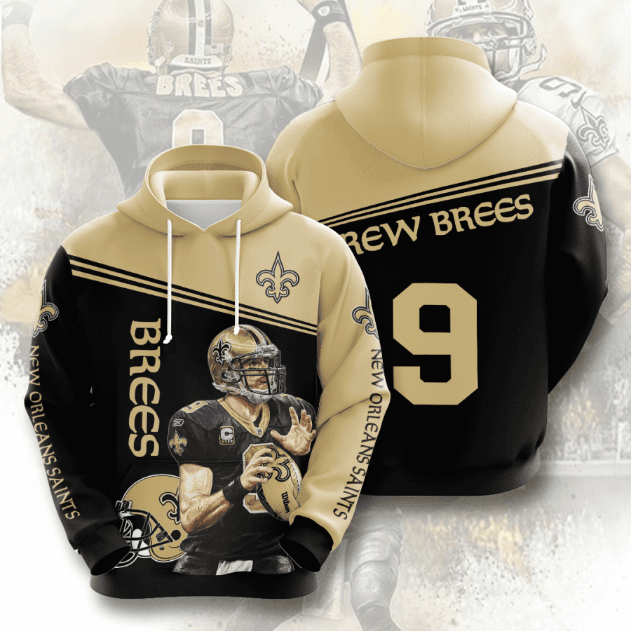 New Orleans Saints Brees 9 Hoodie  Zip Hoodie Version 1114