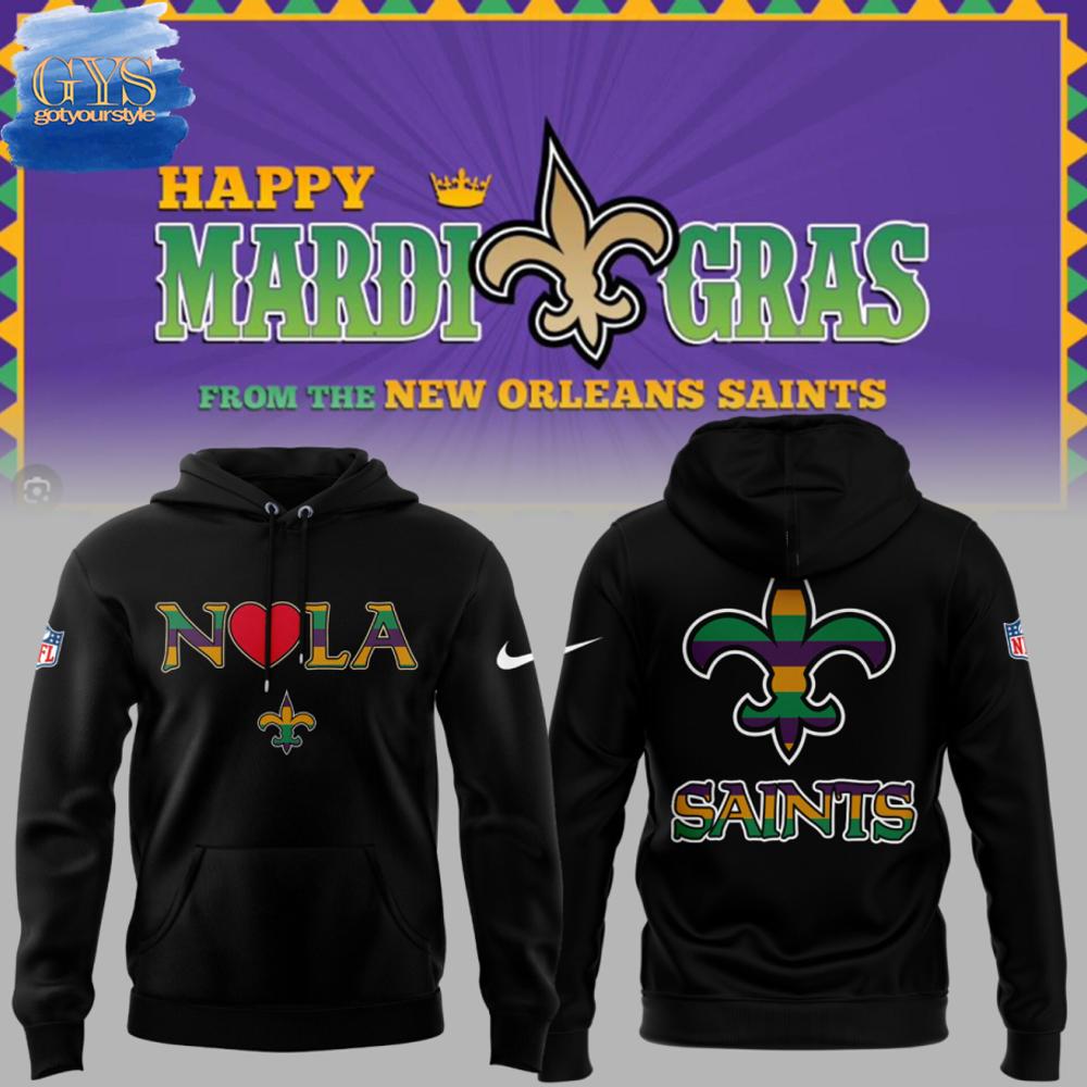 New Orleans Saints Happy Mardi Gras 2025 Hoodie