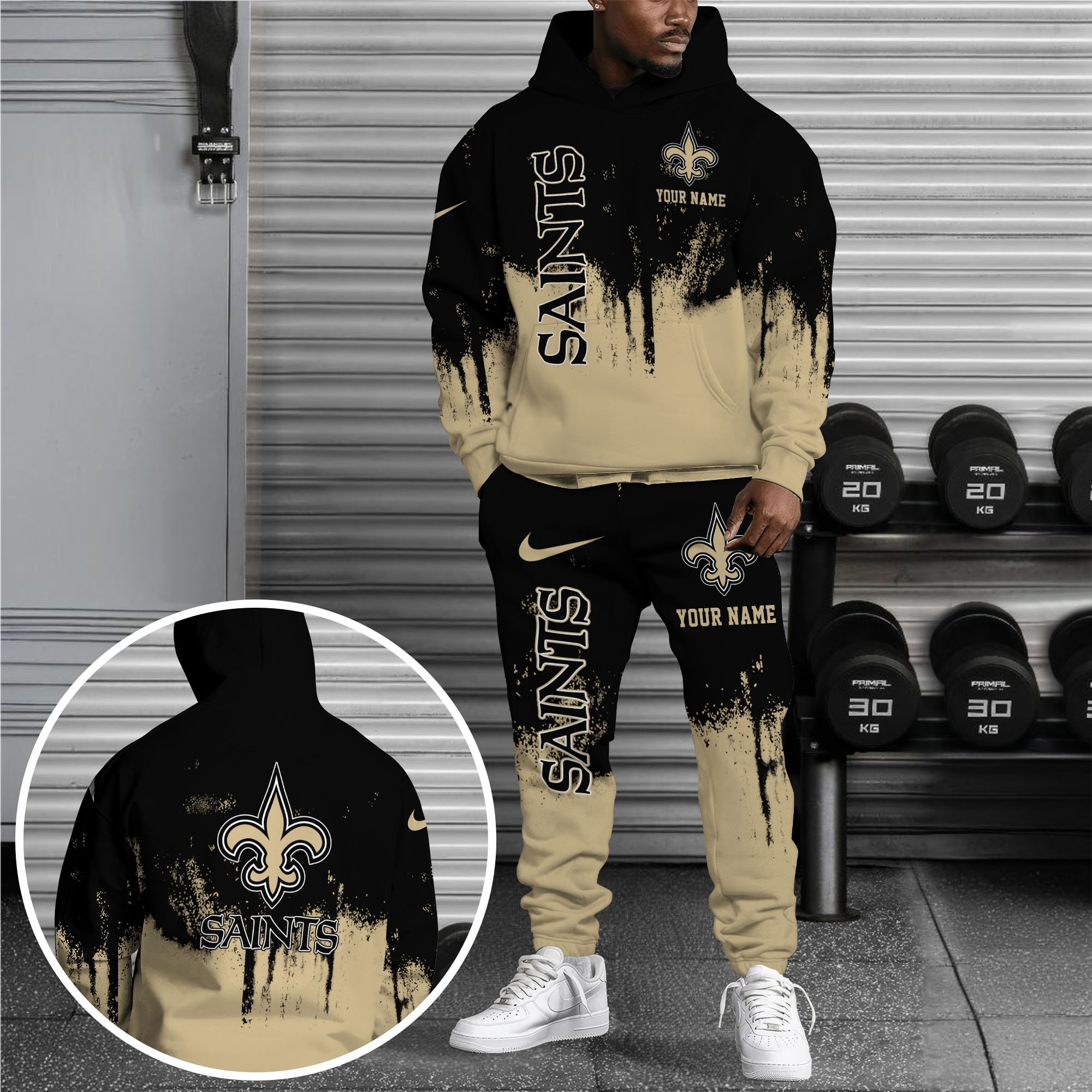 New Orleans Saints Hoodie Sweatpants Set, Custom Hoodie, Sport Hoodie Sweatpants Set, Sport Gifts For Fan KO29 Gift For Sport Music Fans