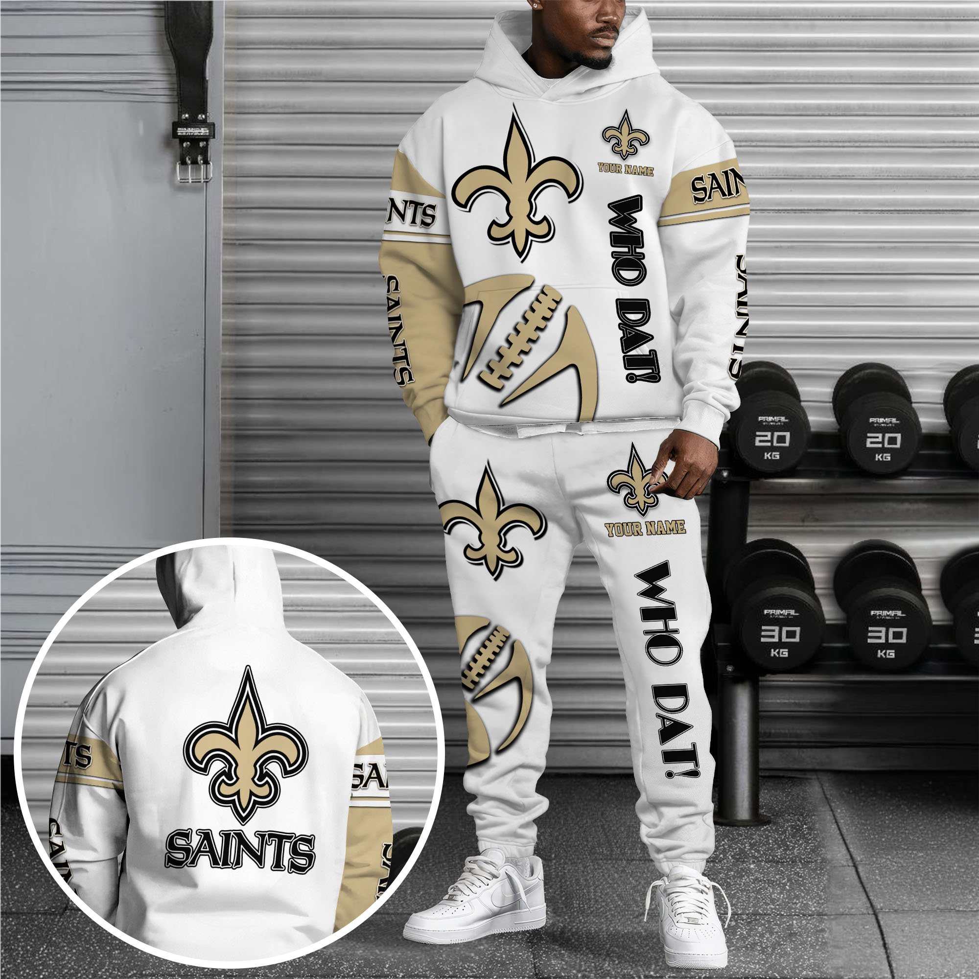 New Orleans Saints Hoodie Sweatpants Set Custom Your name, Sport Hoodie Sweatpants Set, Sport Gifts For Fan Gift For Sport Music Fans