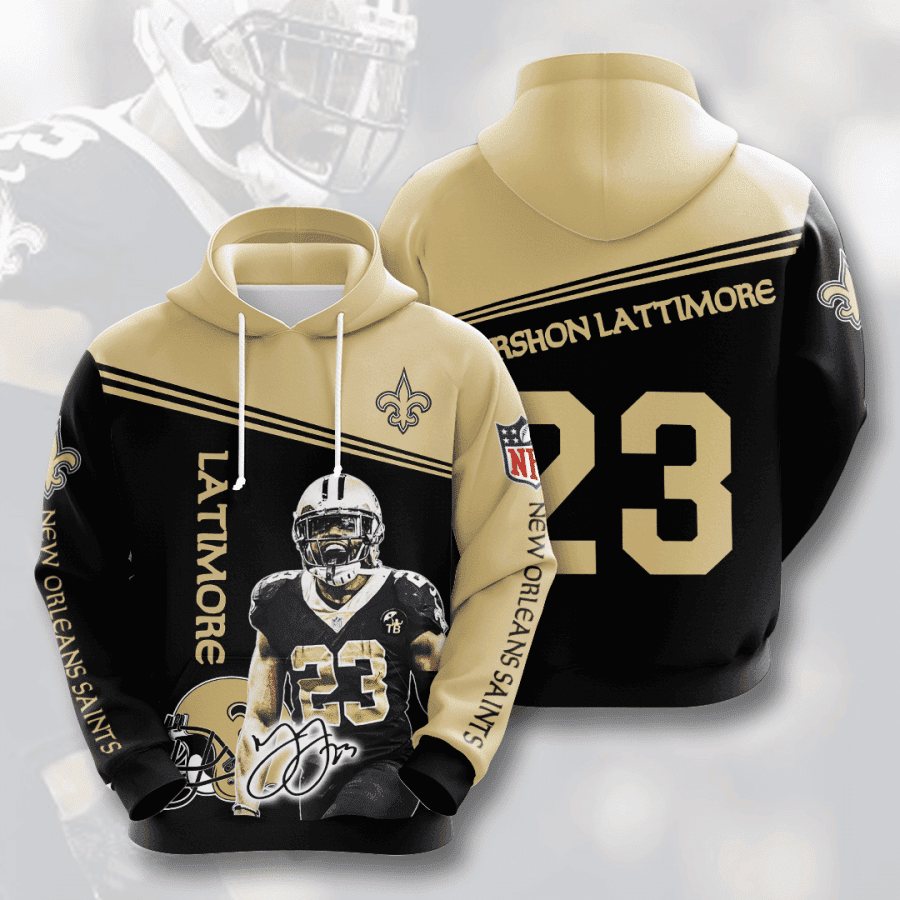 New Orleans Saints Lattimore 23 Hoodie  Zip Hoodie Version 1188