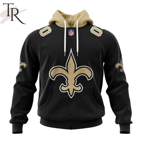 New Orleans Saints Personalized Name And Number NFL 3D Hoodie Style 71 Gift For Sport Music Fans