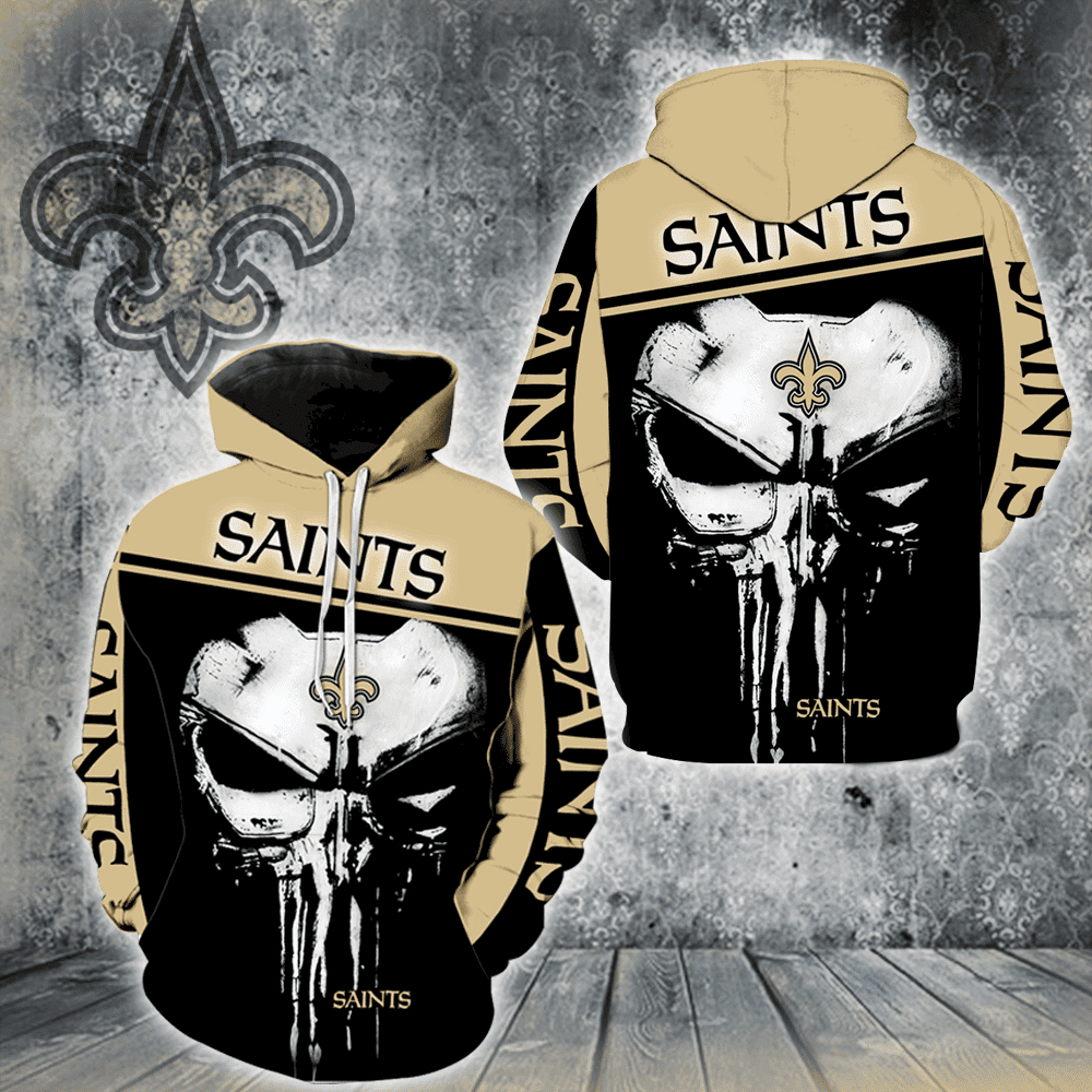 New Orleans Saints Punisher Hoodie  Zip Hoodie