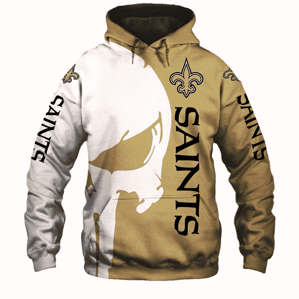New Orleans Saints Punisher NFL Unisex 3D Hoodie