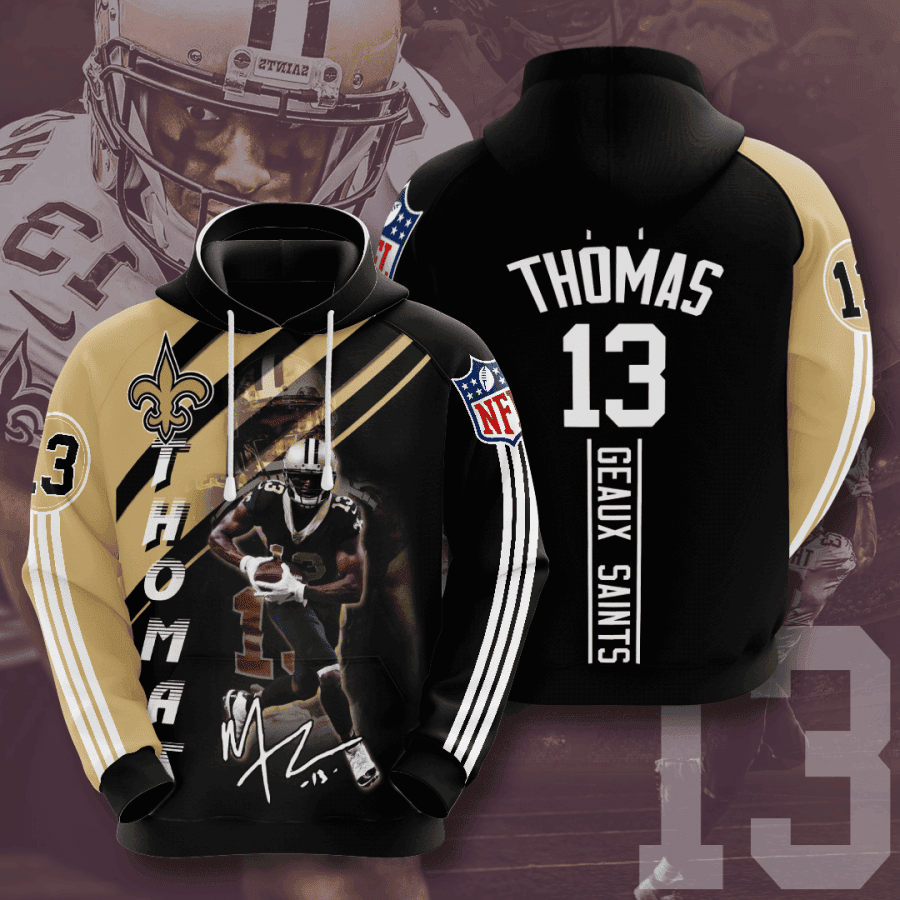New Orleans Saints Thomas 13 Hoodie  Zip Hoodie Version 1117