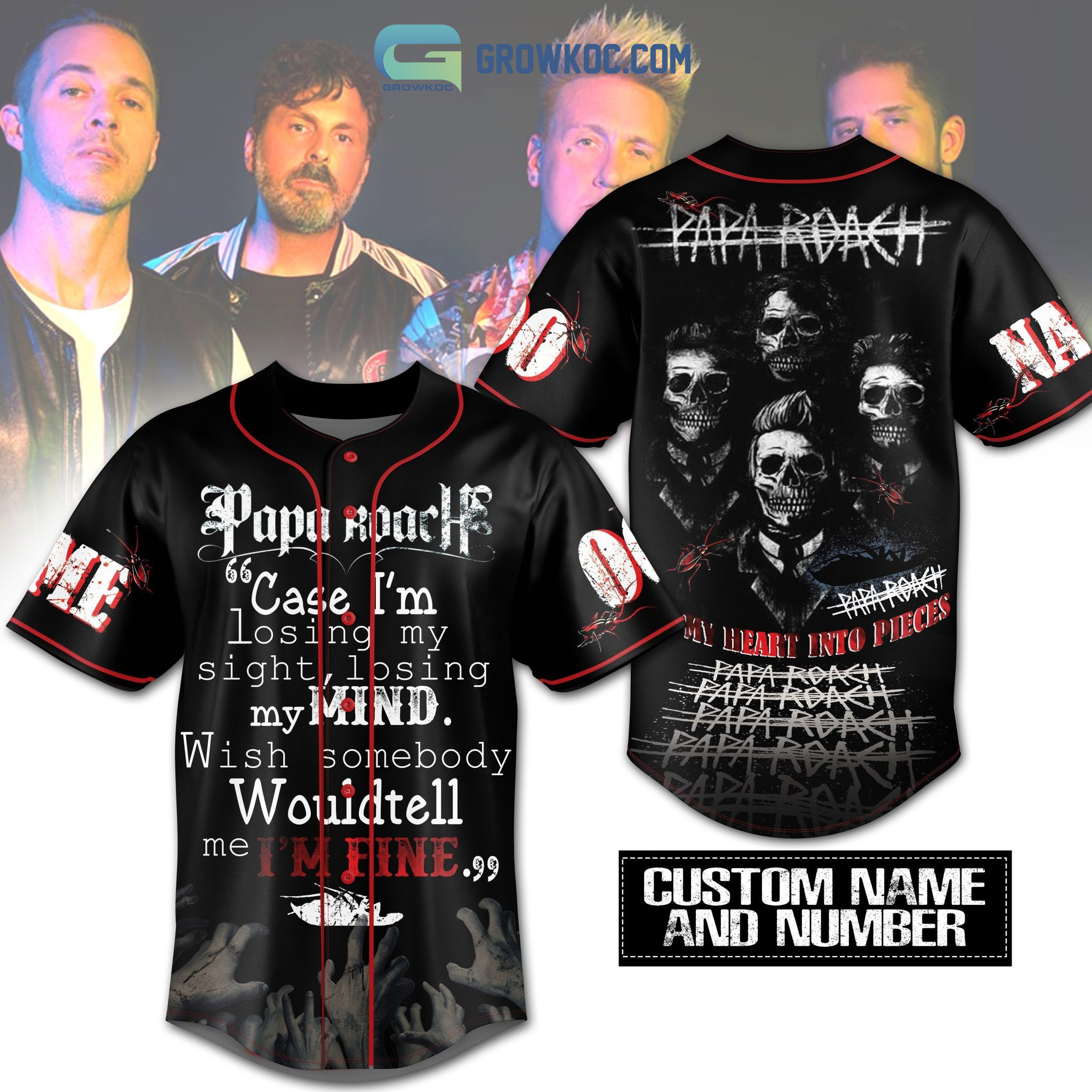 New Papa Roach My Heart Into Pieces Personalized Baseball Custom Jersey Fan Gift