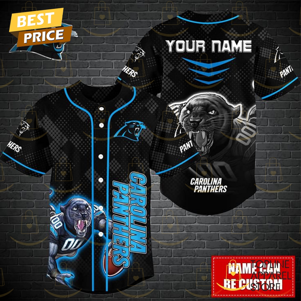 New Personalized Carolina Panthers Logo Baseball Custom Jersey Fan Gift