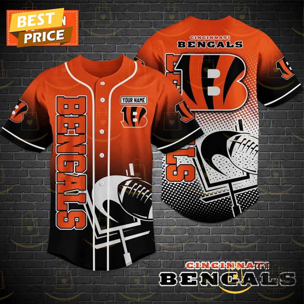 New Personalized Cincinnati Bengals Logo Baseball Custom Jersey Fan Gift