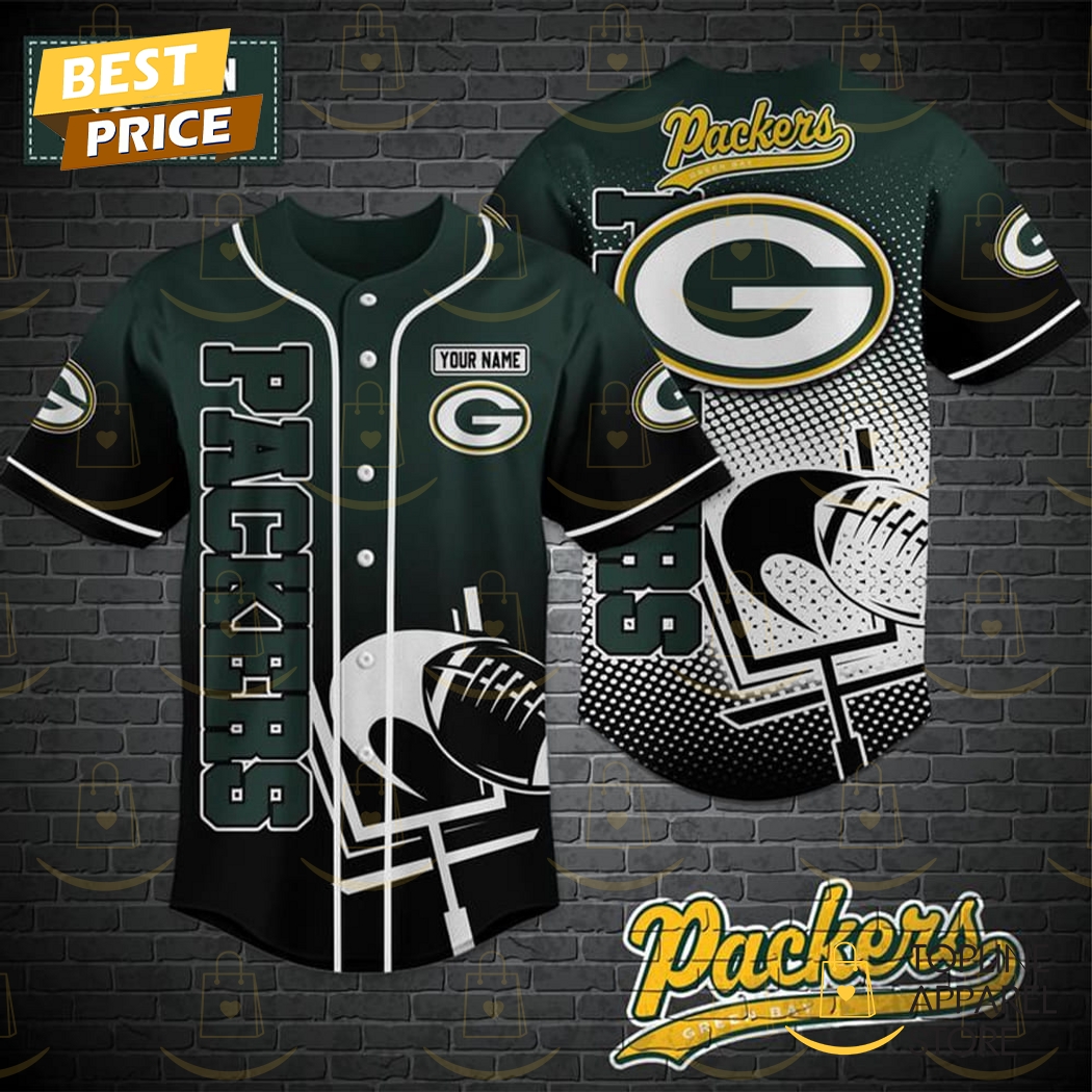 New Personalized Green Bay Packers Logo Baseball Custom Jersey Fan Gift