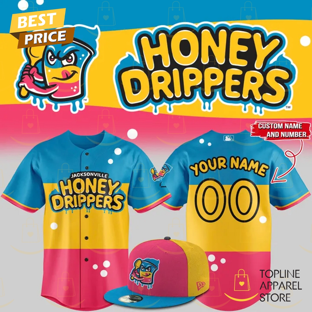 New Personalized Honey Drippers Jacksonville Jumbo Shrimp Baseball Custom Jersey Fan Gift