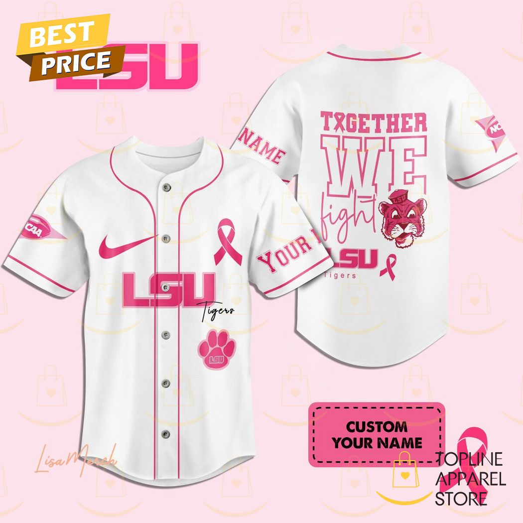 New Personalized LSU Tigers Together We Fight Baseball Custom Jersey Fan Gift