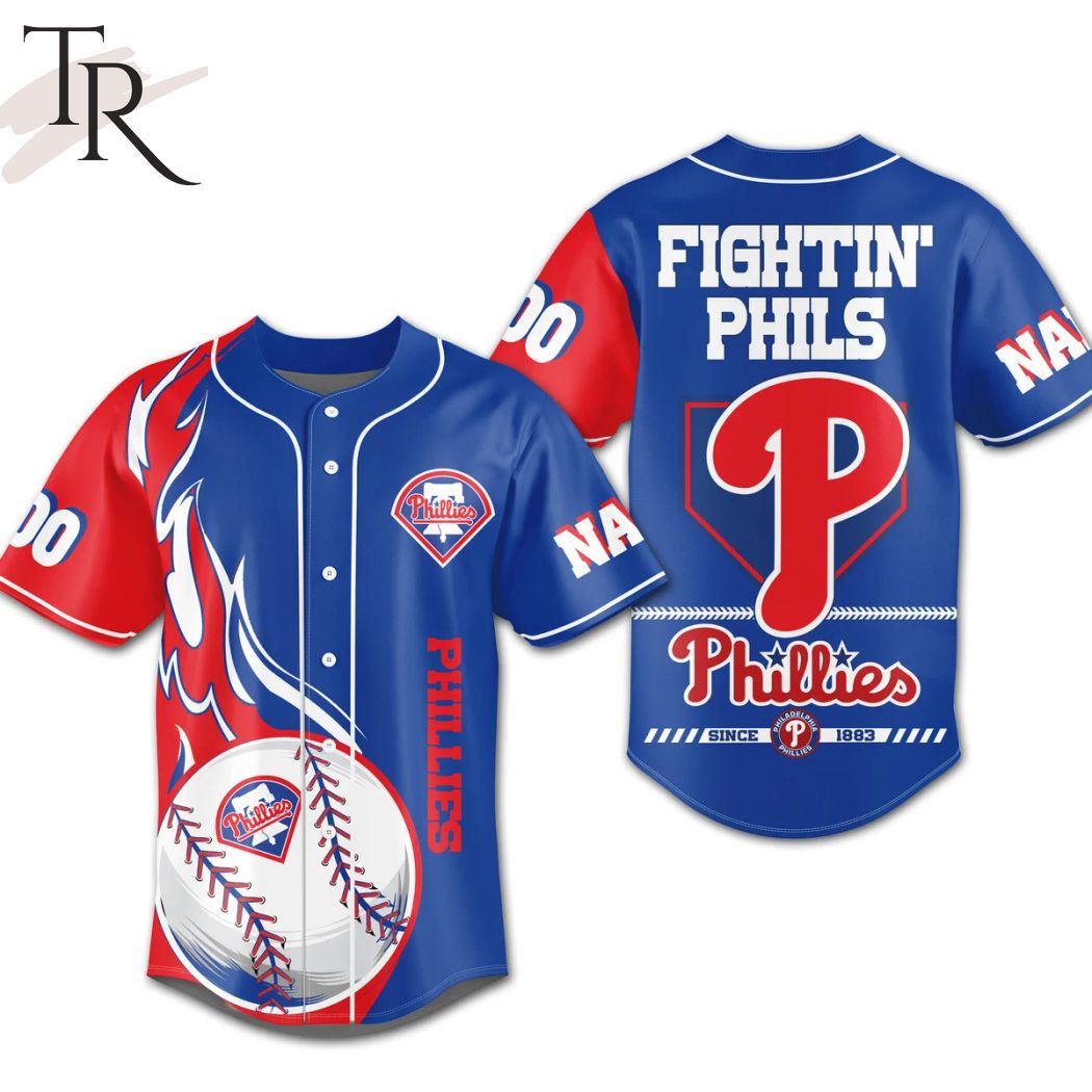 New Personalized Phillies Fightin' Phils Philadelphia Phillies Since 1883 Baseball Custom Jersey Fan Gift