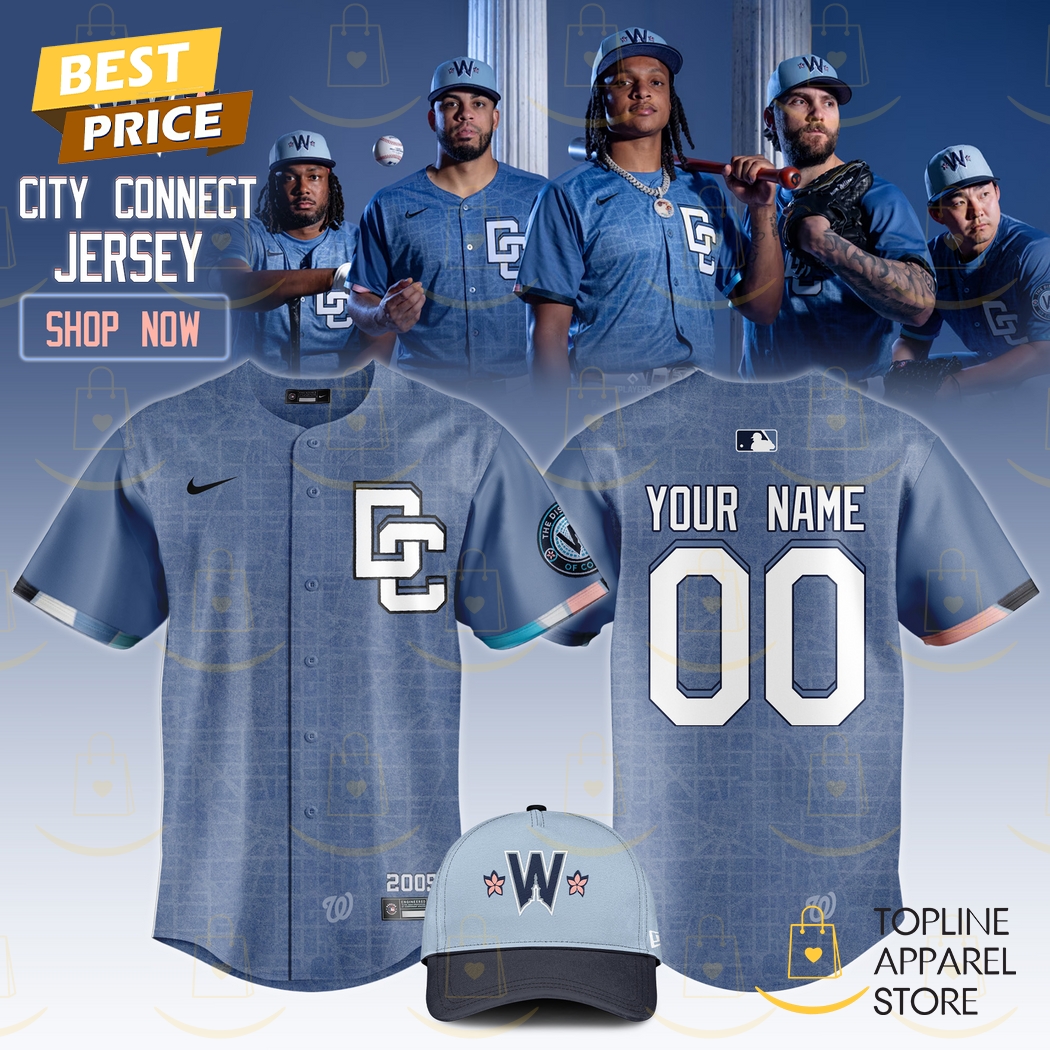 New Personalized Washington Nationals Blue 2025 City Connect Baseball Custom Jersey Fan Gift