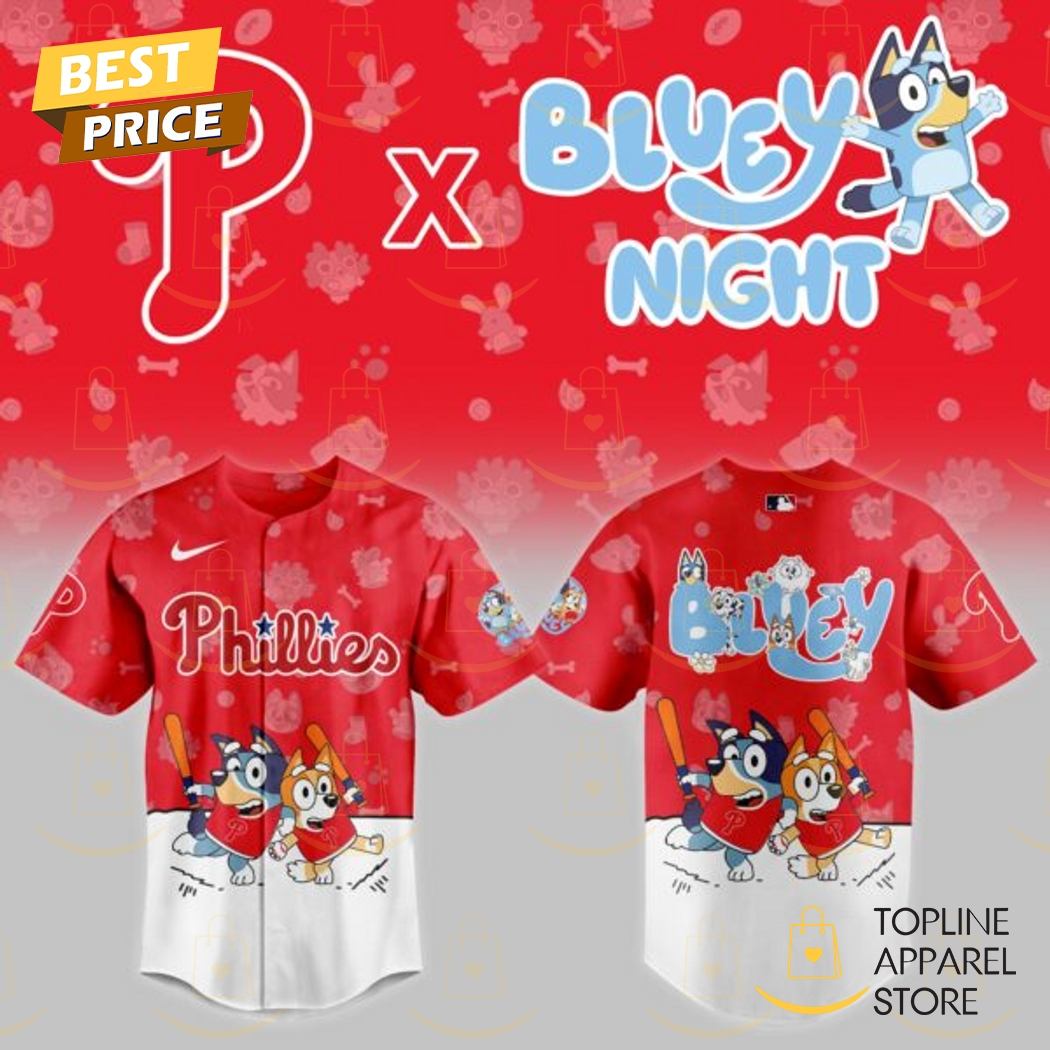 New Philadelphia Phillies 2025 Bluey Night Baseball Custom Jersey Fan Gift