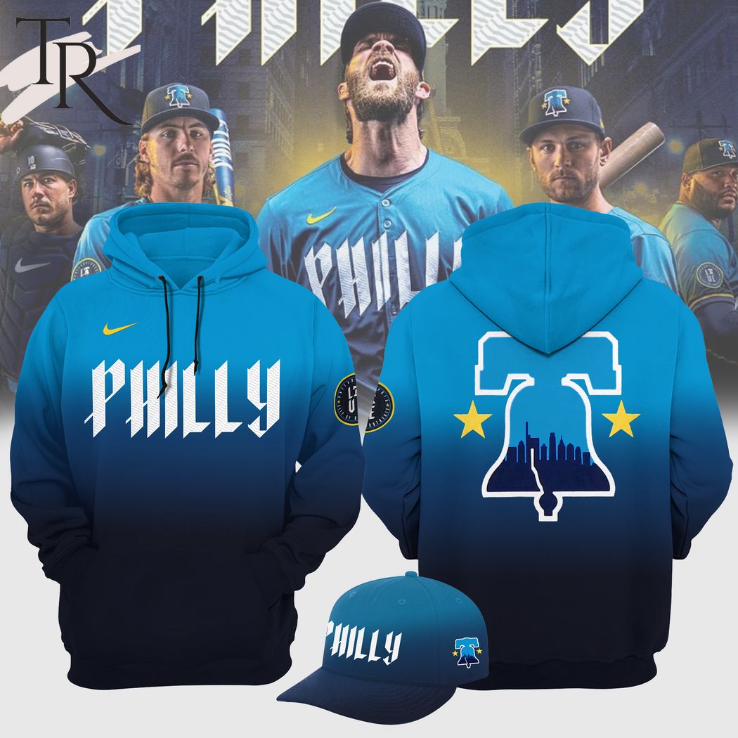 New Philadelphia Phillies Blue 2024 City Connect Hoodie, Cap
