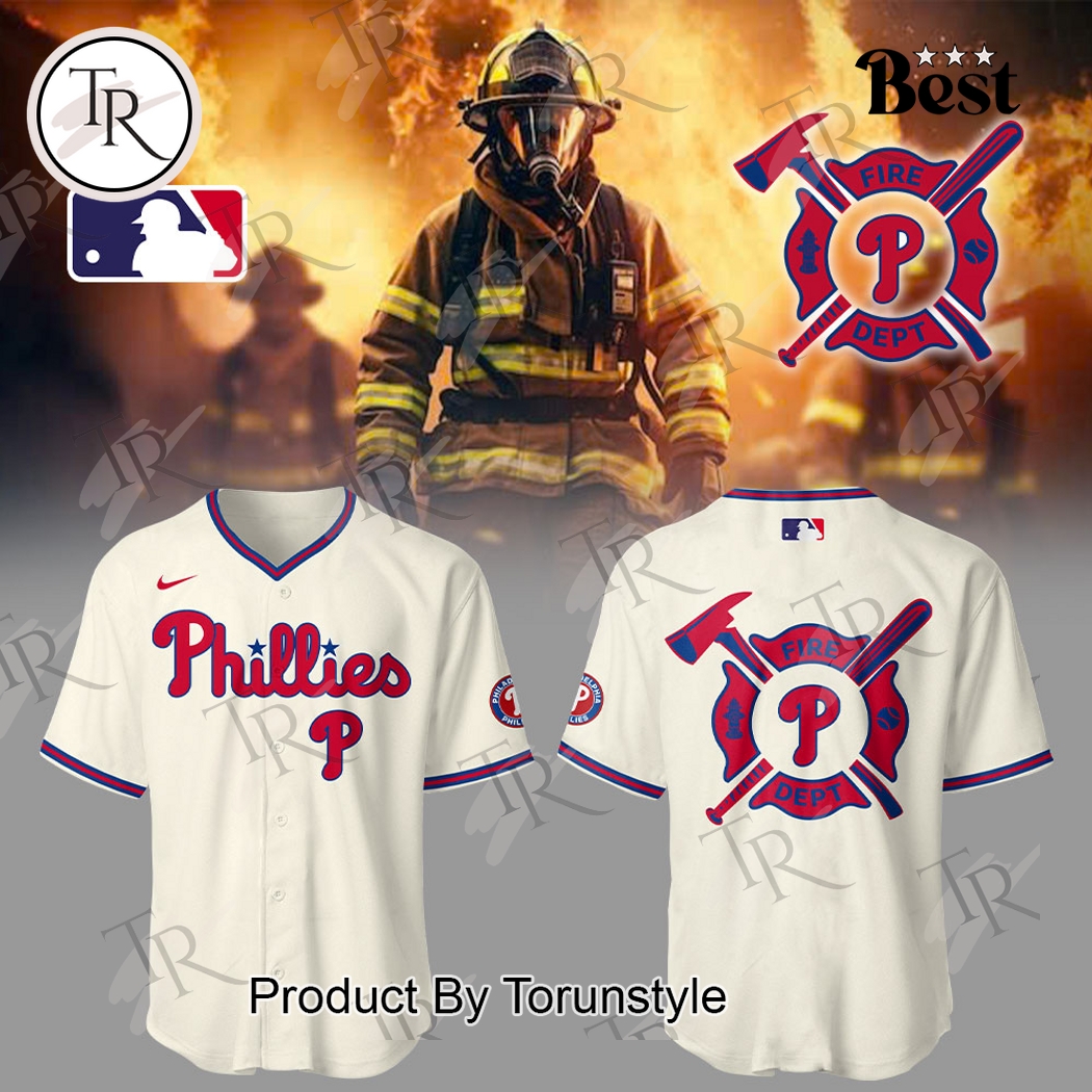 New Philadelphia Phillies Firefighter Appreciation Night 2025 Baseball Custom Jersey Fan Gift