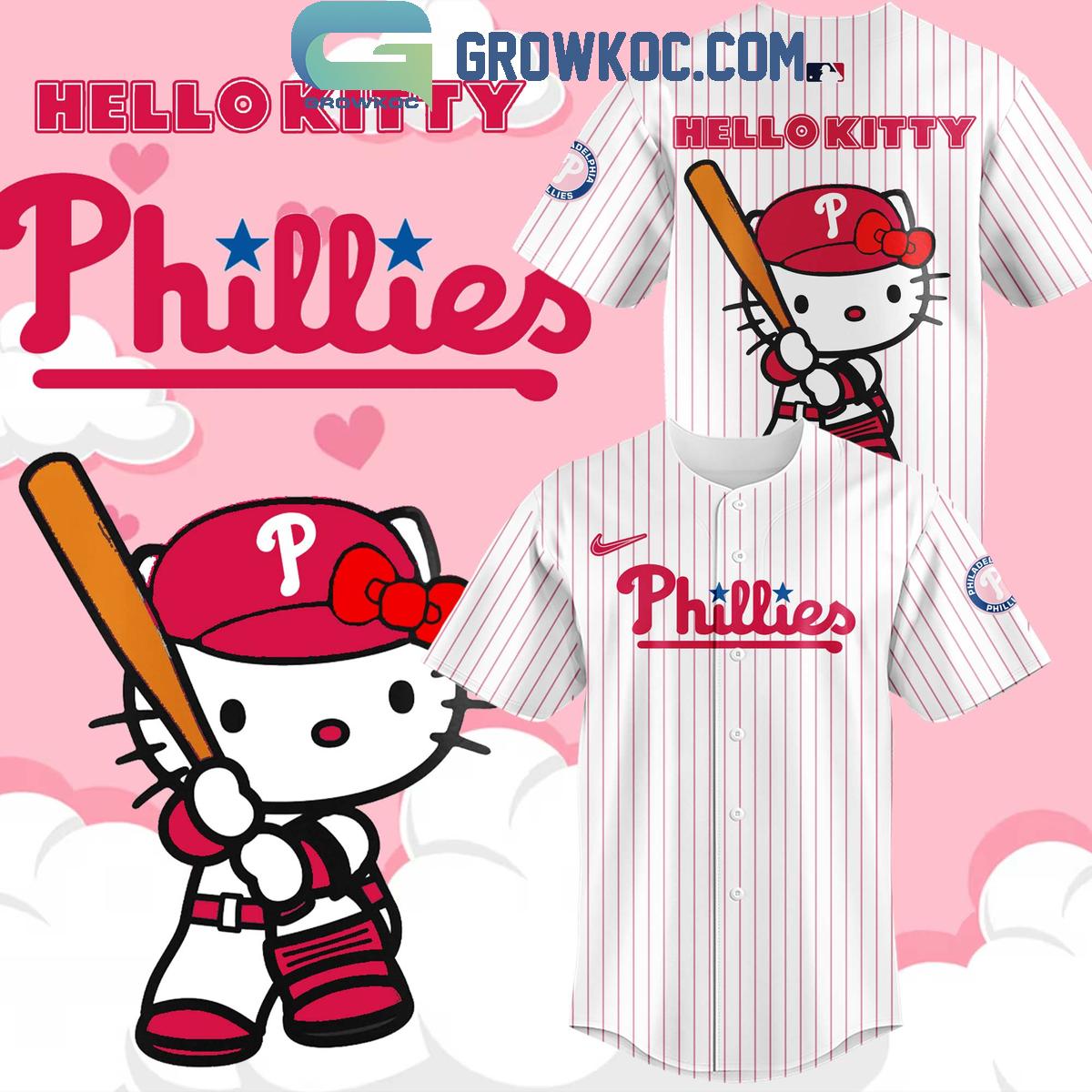New Philadelphia Phillies Hello Kitty Night 2024 Red Stripe Baseball Custom Jersey Fan Gift