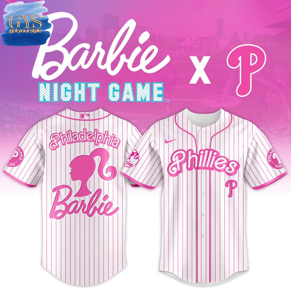 New Philadelphia Phillies MLB x Barbie Night Game Custom Jersey Fan Gift 2025