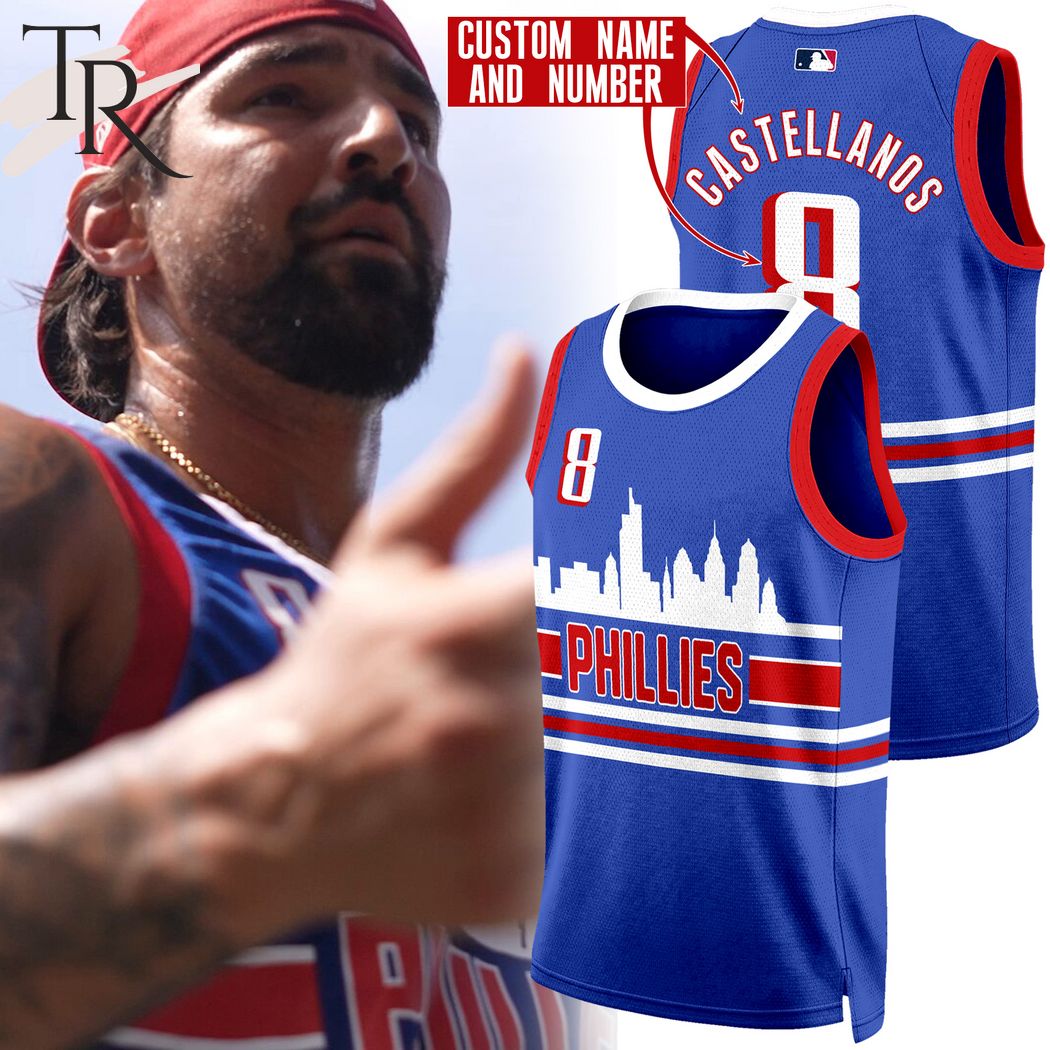 New Philadelphia Phillies Nick Castellanos Custom Basketball Custom Jersey Fan Gift
